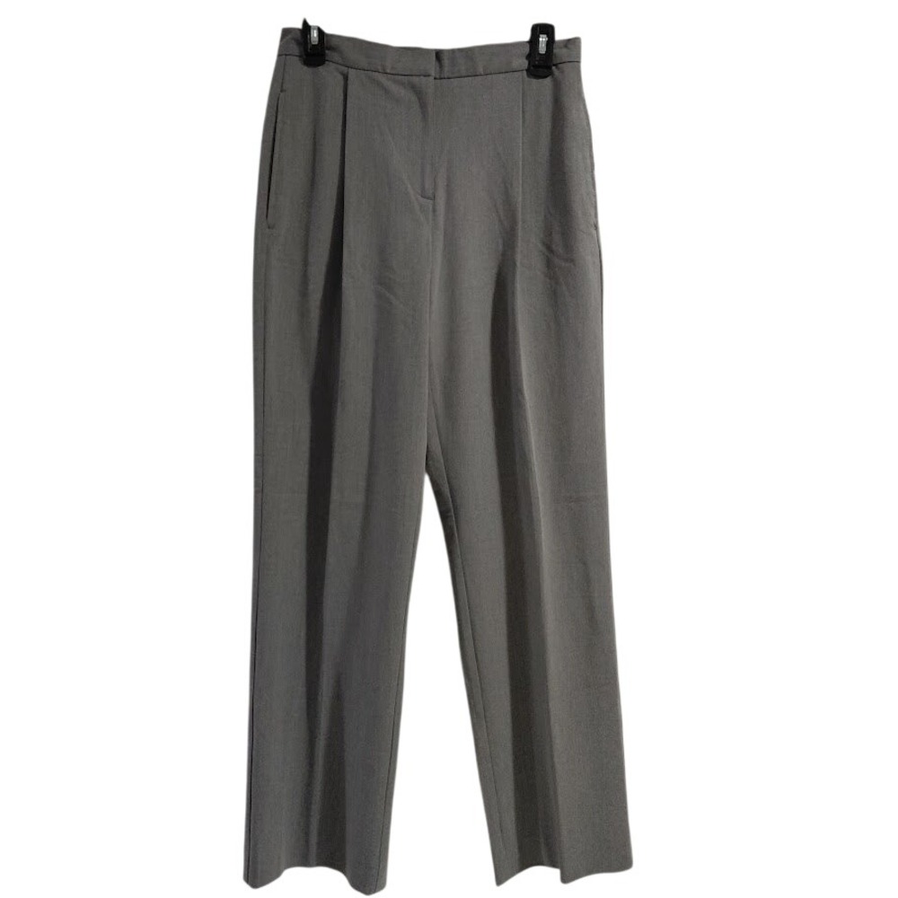 Liz Claiborne Kylie Gray Pleated High Rise Straight Leg Dress Pants Womens 6 NEW